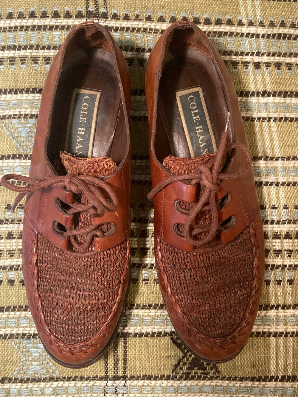 Cole Haan Vintage Woven Leather Oxfords Incredible ~ Women's 8AA / 7.5